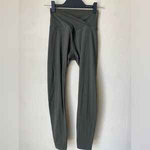 EUC Olive Green Cross Waist Leggings